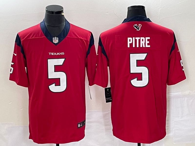Men Houston Texans #5 Pitre Red Nike Vapor Untouchable Limited NFL Jersey